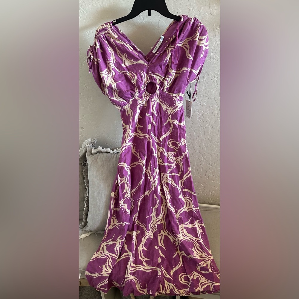 Sincerely Jules Purple and Cream Midi Dress